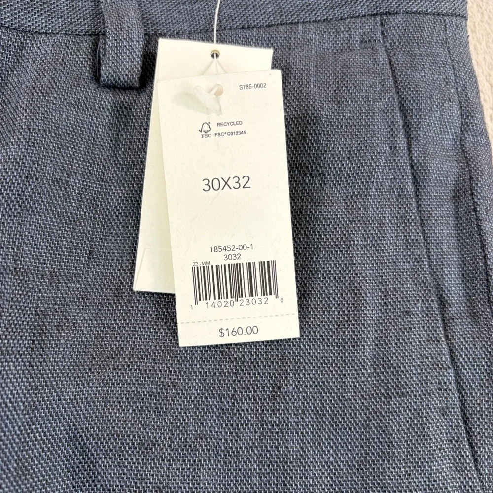 Banana Republic Modern Slim Fit Trouser Pants Navy 100% Linen Men 30x32 NWT $160